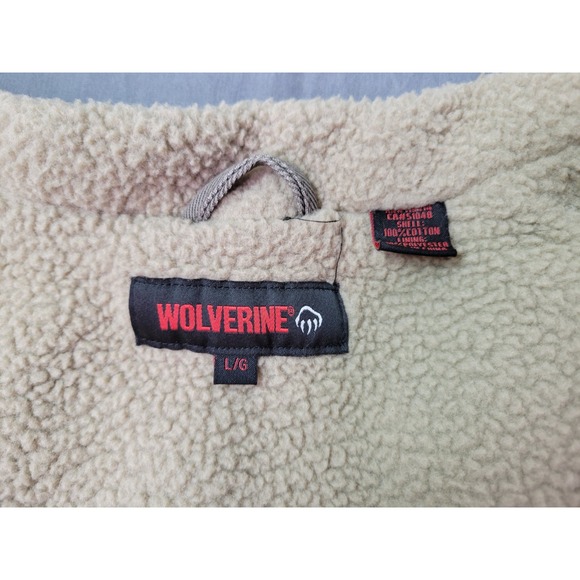 Wolverine Mens Upland Cotton‎ Canvas Twill Sherpa Lined Vest Jacket Taupe Large - Picture 7 of 11